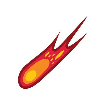 Burning meteor flying through space with fiery tail Stock Illustration