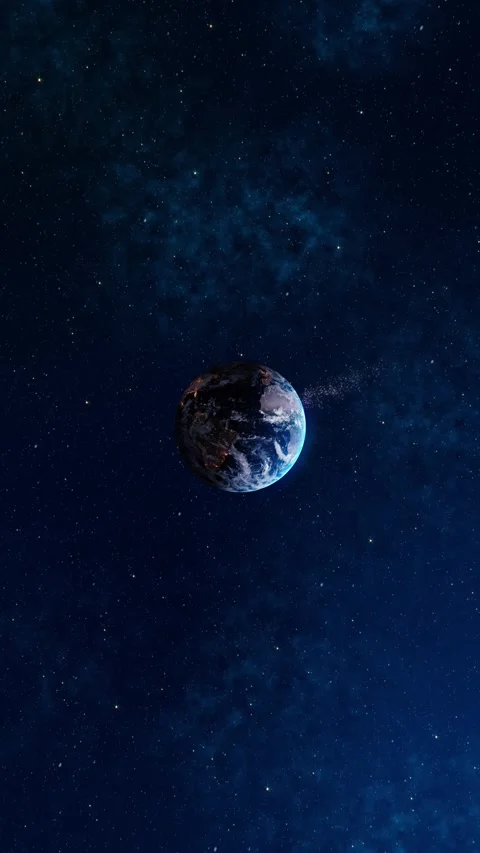 Burning Meteor flying toward planet earth, planet earth with potential asteroid Stock Footage 333959711