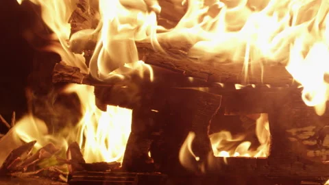 Burning model of a house on fire. Building destroyed by flames after accident Stock Footage 293068930