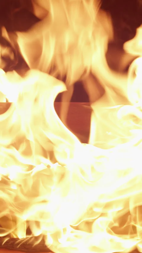 Burning model of a house. Home fire. 動画素材 293070383