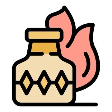 Burning molotov cocktail with rhombus pattern spreading fire and violence Stock Illustration