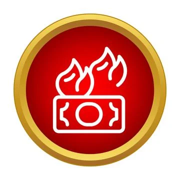 Burning money losing value concept icon Stock Illustration