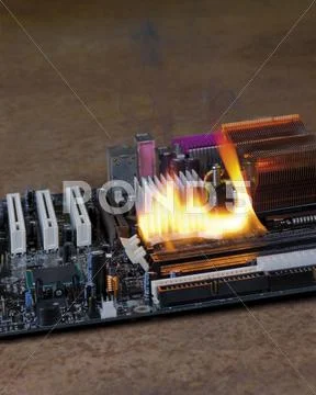 Burning motherboard Stock Photos