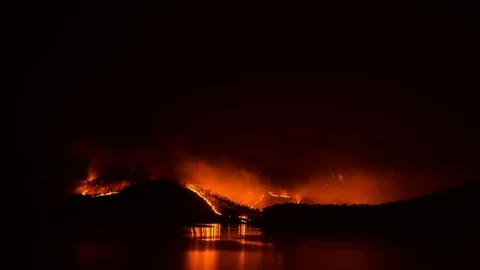 Burning mountain, Stock Footage 77630131