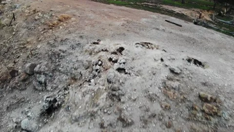 Burning Mountain, Mt Wingen, Flyover Stock Footage 147307688