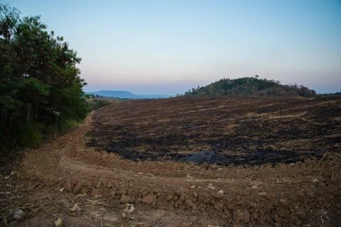 Burning mountain Stock Photos