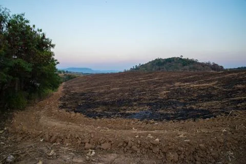 Burning mountain Stock Photos