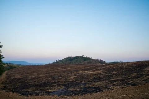 Burning mountain Stock Photos