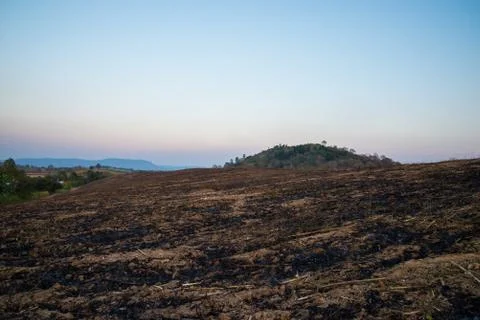 Burning mountain Stock Photos