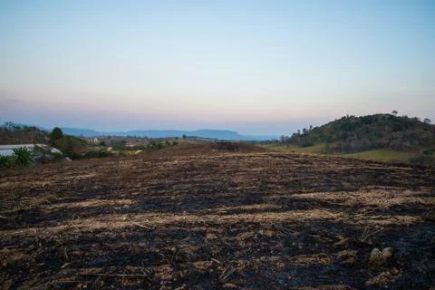 Burning mountain Stock Photos