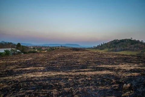 Burning mountain Stock Photos
