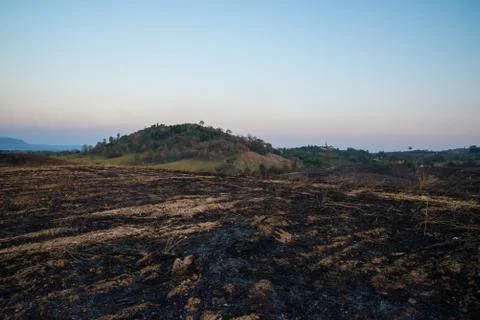Burning mountain Stock Photos