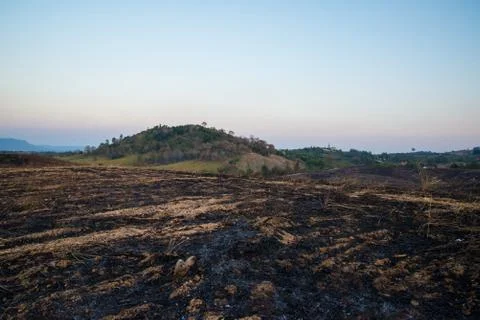 Burning mountain Stock Photos