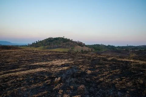 Burning mountain Stock Photos