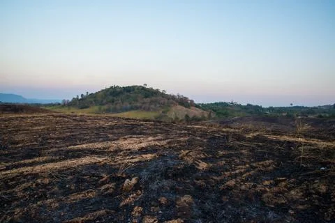 Burning mountain Foto stock