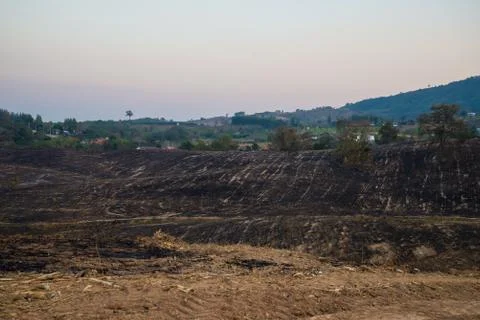 Burning mountain Stock Photos