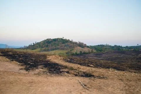 Burning mountain Stock Photos