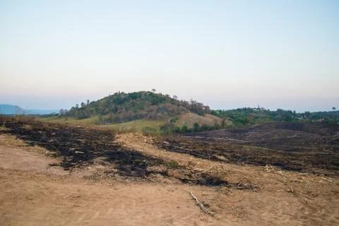 Burning mountain Stock Photos