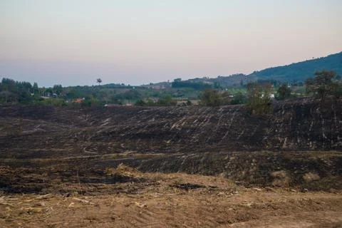 Burning mountain Stock Photos