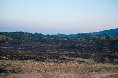 Burning mountain Stock Photos