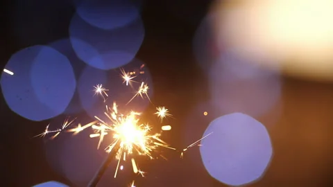 Burning New Year sparkler Video stock 232841105