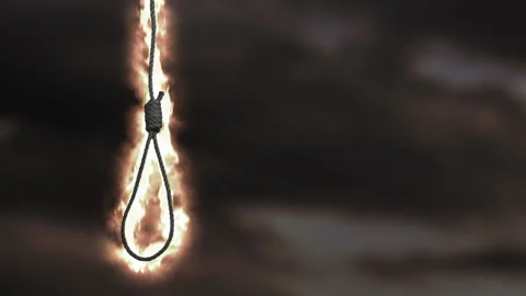 Burning noose. Stock Footage 124738750