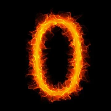 Burning number 0 Stock Illustration