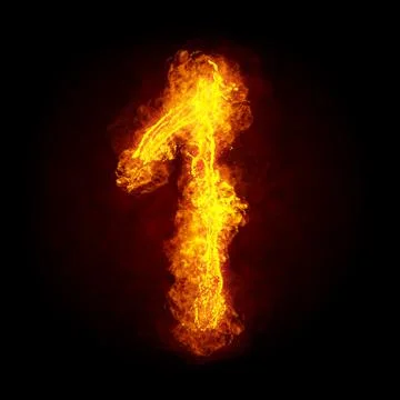 Burning number 1 Stock Illustration