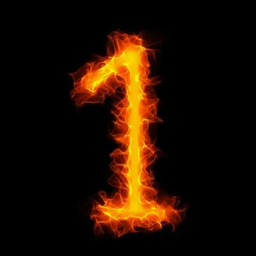 Burning number 1 Stock Illustration