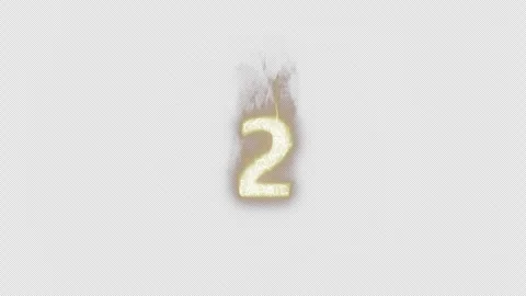 Burning Number 2. Fire Number. Alpha Channel. Transparent Background Stock Footage 248339644