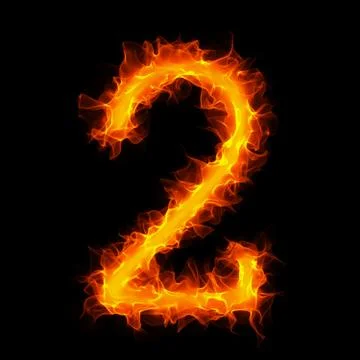 Burning number 2 Stock Illustration