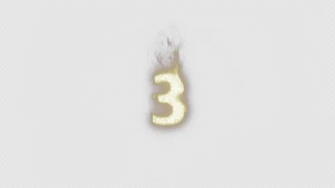 Burning Number 3. Fire Number. Alpha Channel. Transparent Background Video stock 248339642