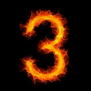 Burning number 3 Stock Illustration