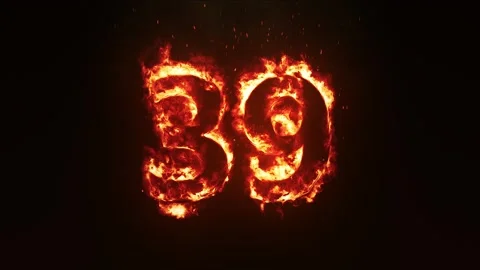 Burning Number 39. Fire Number Video stock 253667145