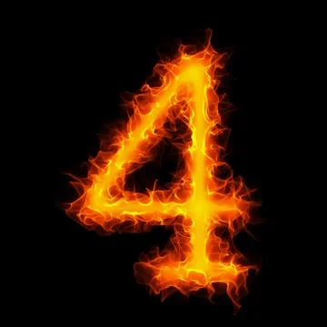 Burning number 4 Stock Illustration