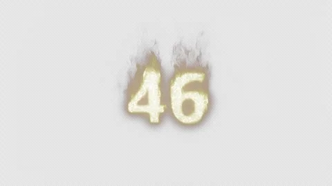 Burning Number 46. Fire Number. Alpha Ch... | Stock Video | Pond5