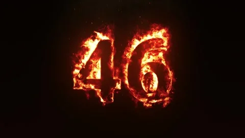 Burning Number 46. Fire Number Video stock 253667229