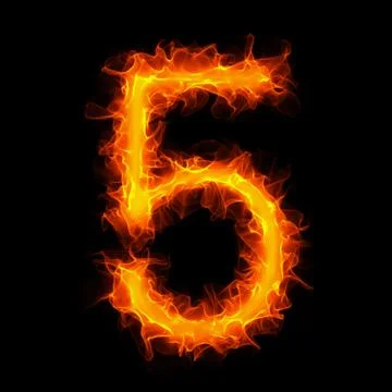 Burning number 5 Stock Illustration