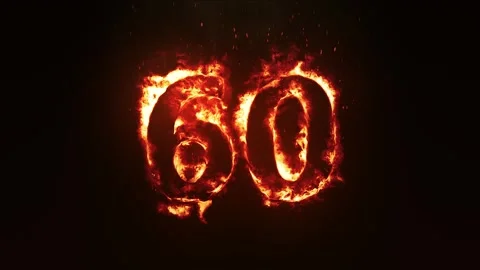 Burning Number 60. Fire Number Stock Footage 253808409