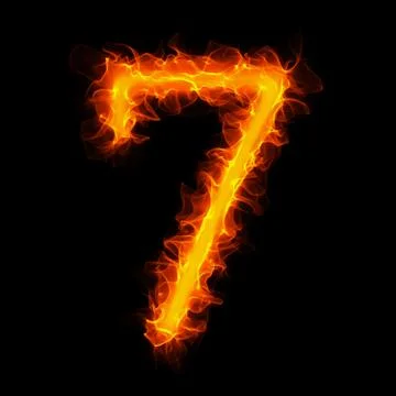 Burning number 7 Stock Illustration