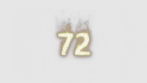 Burning Number 70. Fire Number. Alpha Channel. Transparent Background Video stock 248377152