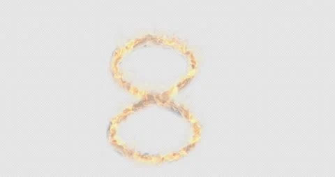 Burning number eight on a transparent background Stock Footage 138305324