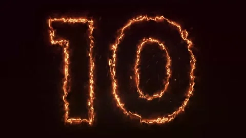 Burning Number. Fire number 1-100 number animation Stock Footage 286735374