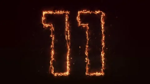 Burning Number. Fire number 1-100 number animation Stock Footage 286735406