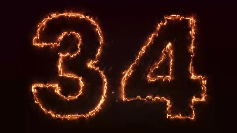 Burning Number. Fire number 1-100 number animation Stock Footage 286735724