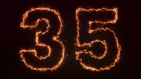Burning Number. Fire number 1-100 number animation Stock Footage 286735729