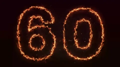 Burning Number. Fire number 1-100 number animation Stock Footage 288005444