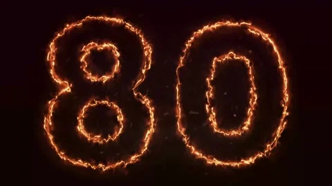 Burning Number. Fire number 1-100 number animation Stock Footage 288005537