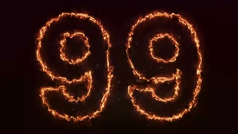 Burning Number. Fire number 1-100 number animation Stock Footage 288005697