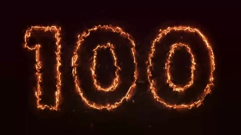 Burning Number. Fire number 1-100 number animation Stock Footage 288005698